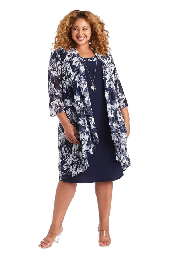 Short Plus Size Dress Mother Of The Bride R&M Richards 7117W