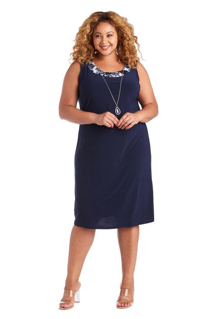 R&M Richards Short Plus Size Mother of the Bride Dress 7117W - The Dress Outlet