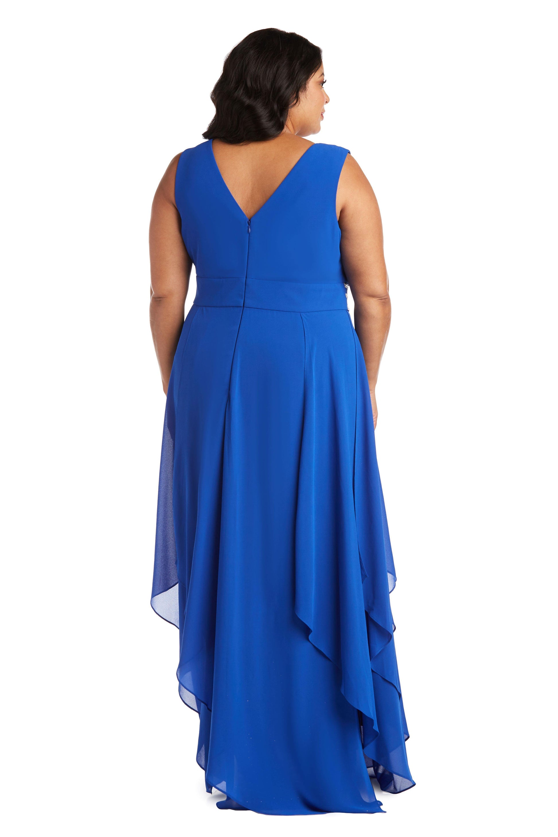 R&M Richards 7126W Plus Size Matte Chiffon Long Gown