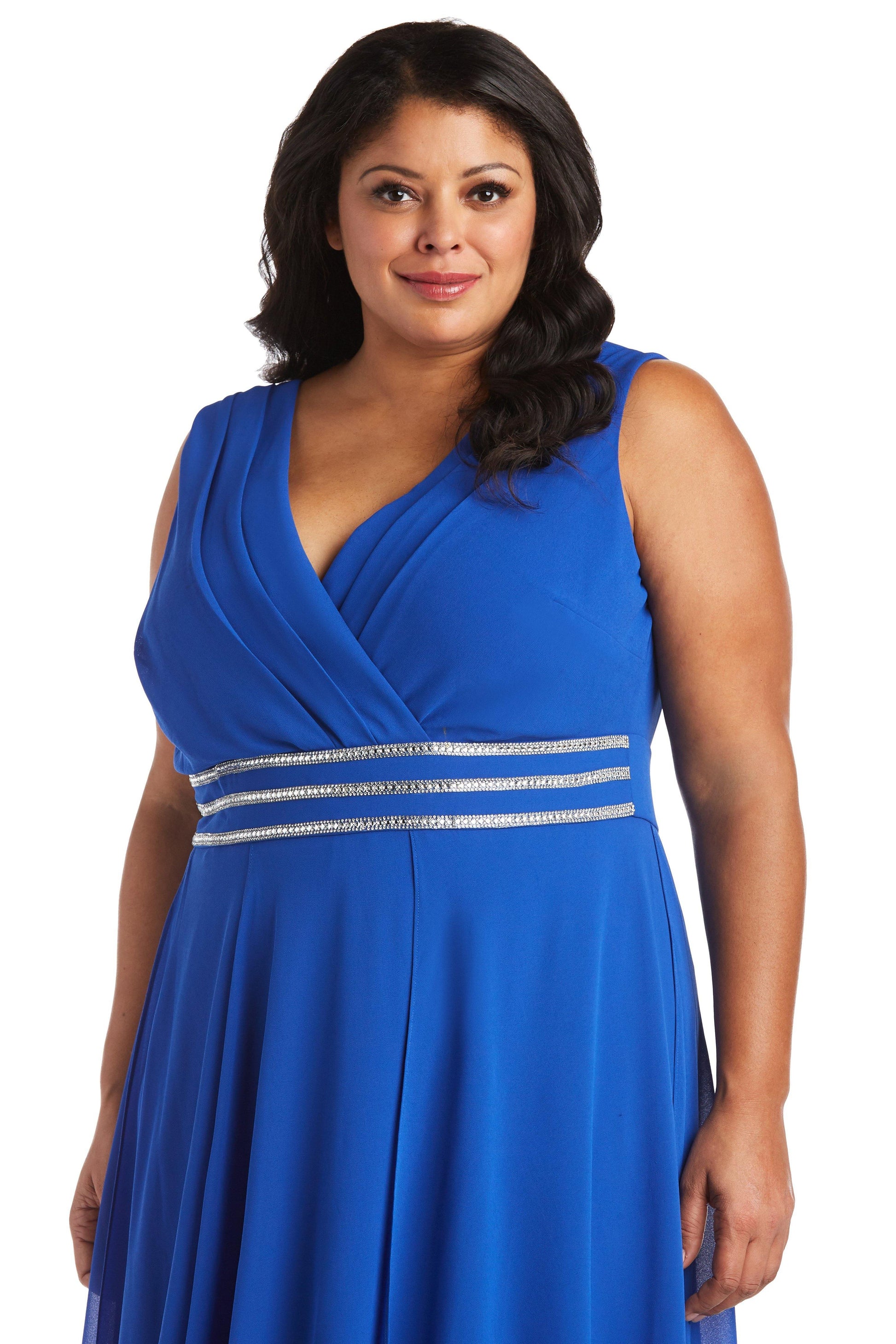 R&M Richards 7126W Plus Size Matte Chiffon Long Gown