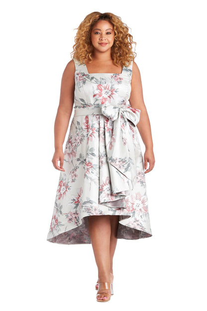 R&M Richards High Low Plus Size Floral Dress 7213W - The Dress Outlet