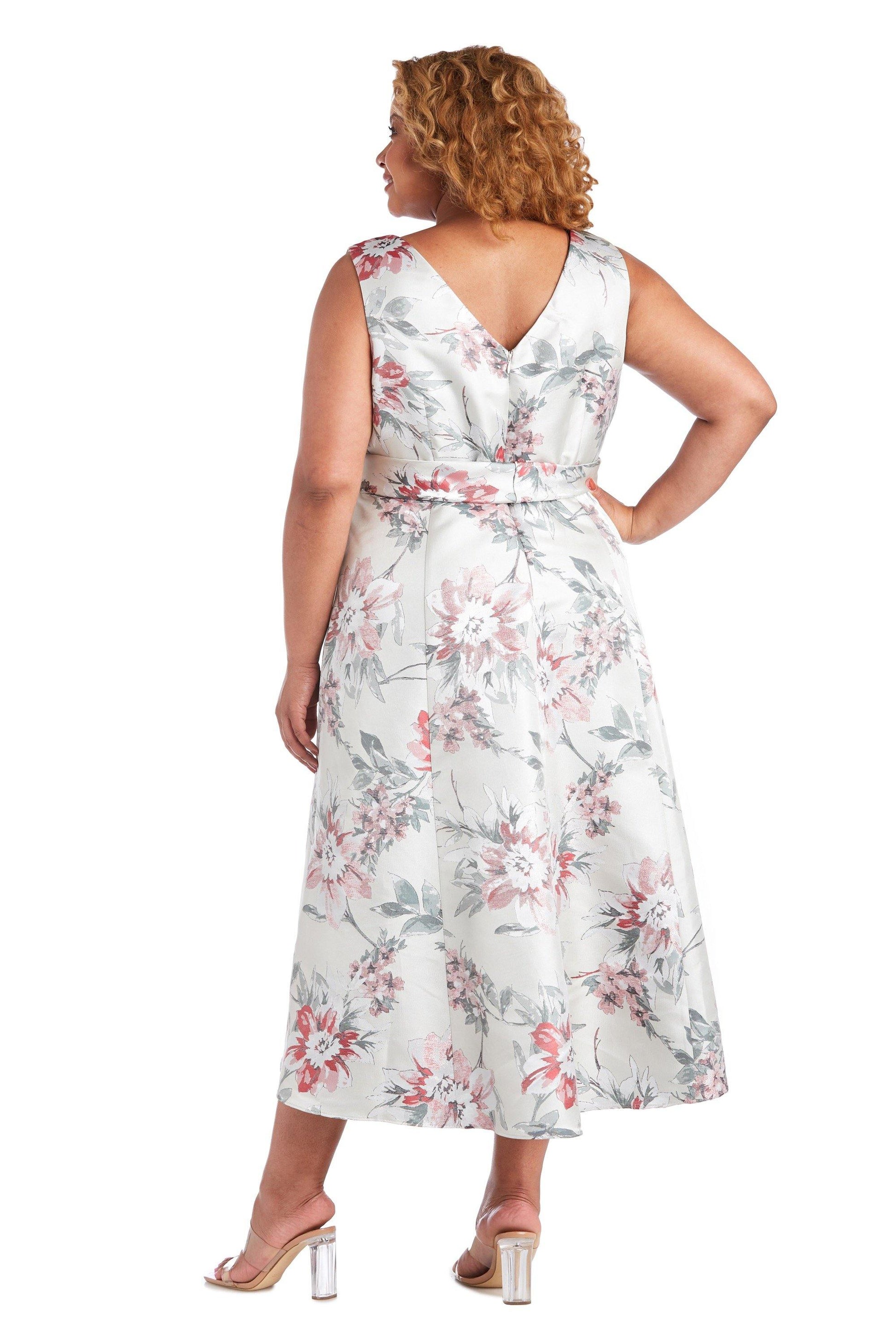 R&M Richards 7213W High Low Plus Size Floral Dress