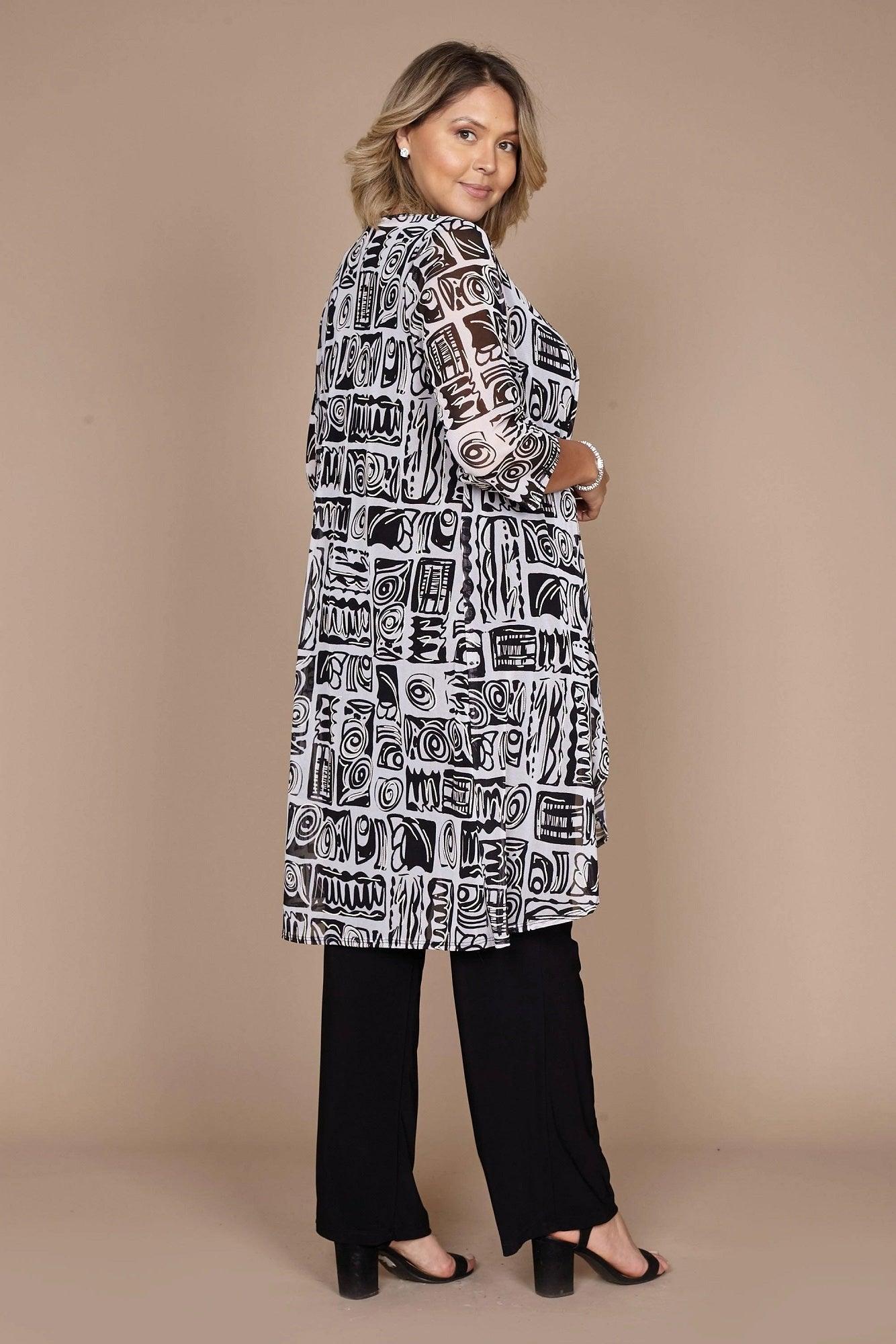R&M Richards Printed Mesh Jacket Pant Suit 7248 - The Dress Outlet