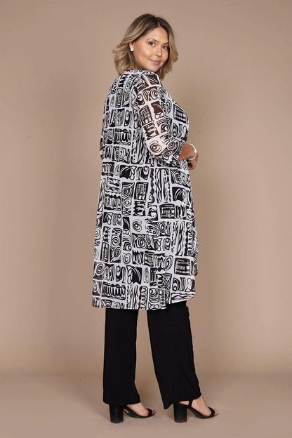 R&M Richards Printed Mesh Jacket Pant Suit 7248 - The Dress Outlet