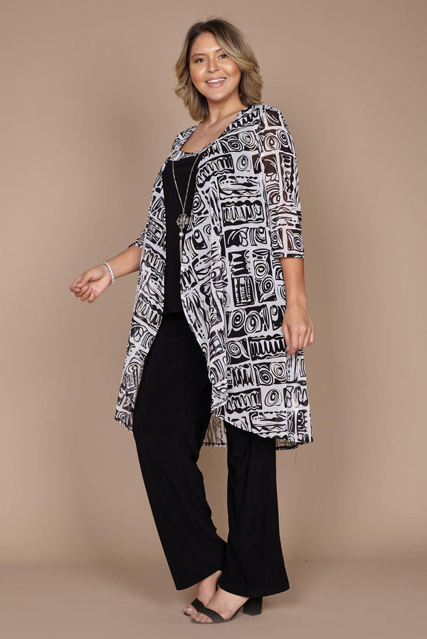Plus Size Pant Suit Duster Jacket R&M Richards 7248W