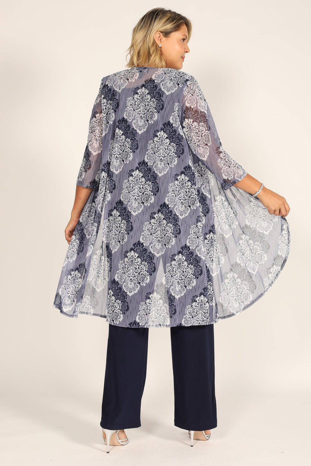 R&M Richards Plus Size Duster Pant Set 7258W - The Dress Outlet