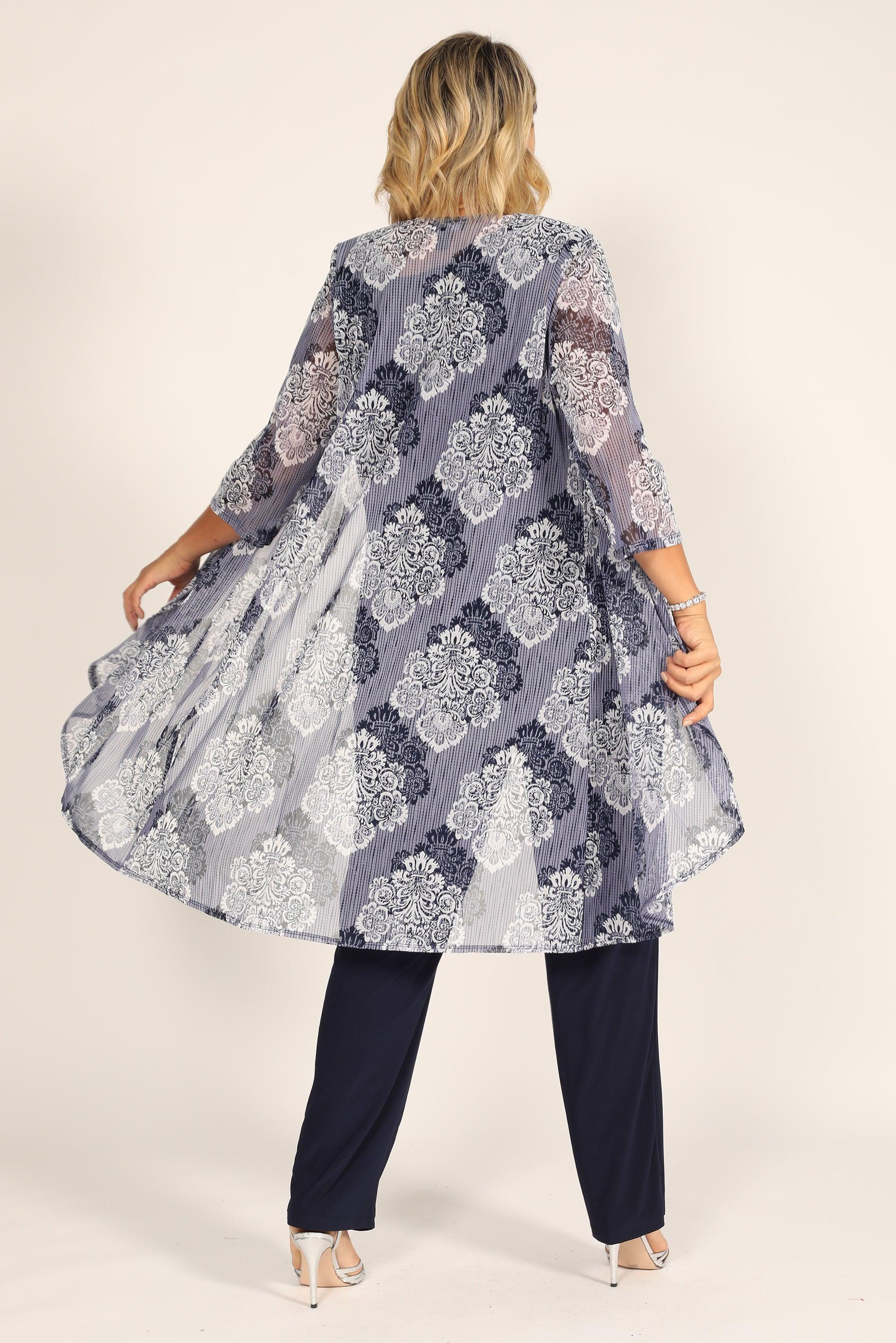 R&M Richards Plus Size Duster Pant Set 7258W - The Dress Outlet