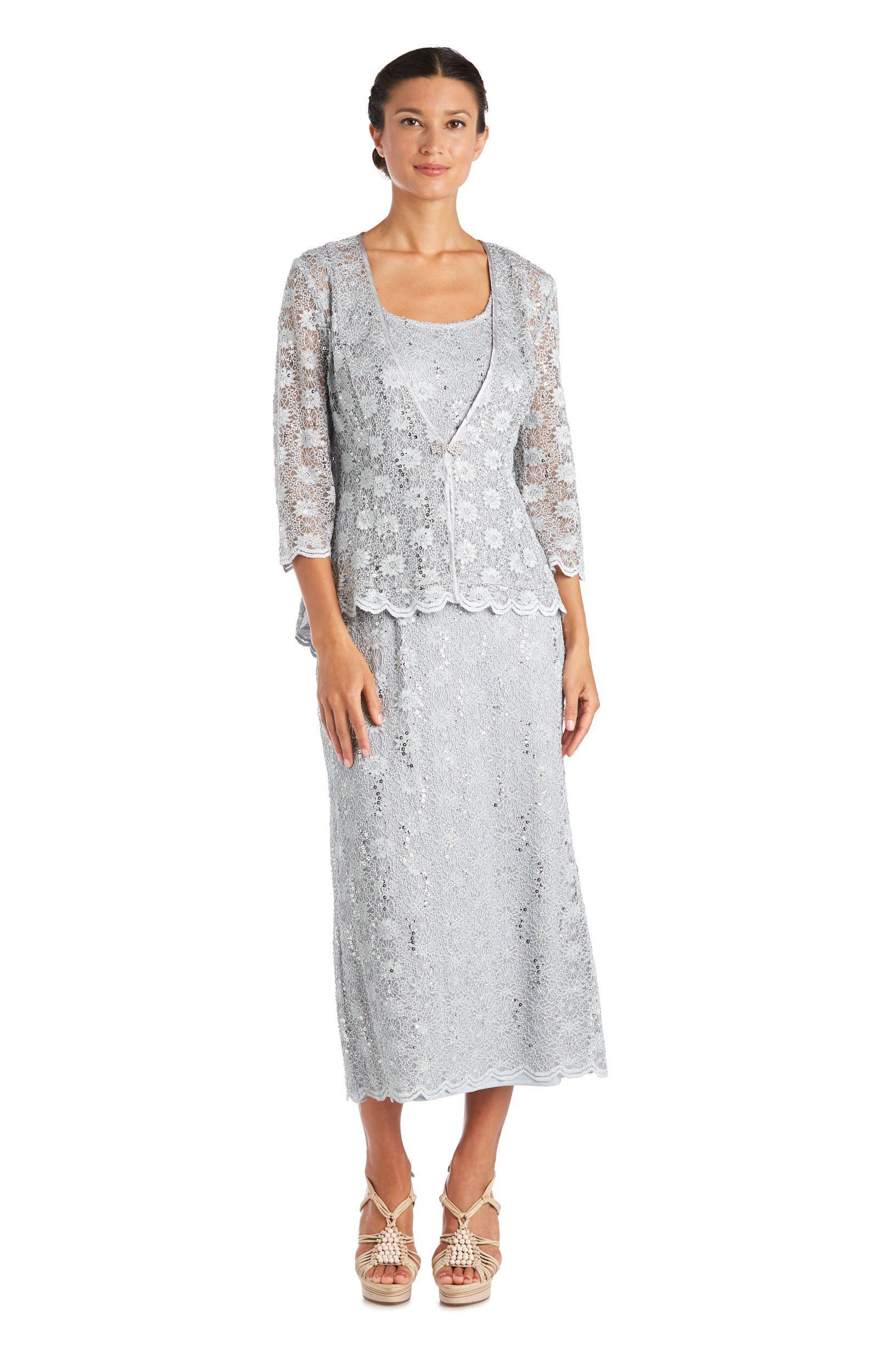 R&M Richards Long Mother of the Bride Jacket Dress 7295 - The Dress Outlet