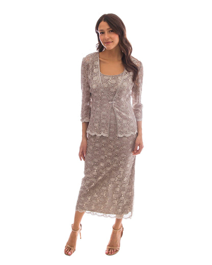 R&M Richards Long Mother of the Bride Jacket Dress 7295 - The Dress Outlet