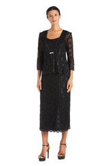 Black R&M Richards 7295 Long Mother Of The Bride Jacket Dress for $89.99 – The Dress Outlet