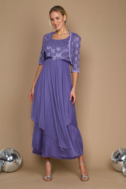 R&M Richards 7300 Long Mother Of Bride Formal Jacket Dress Lavender