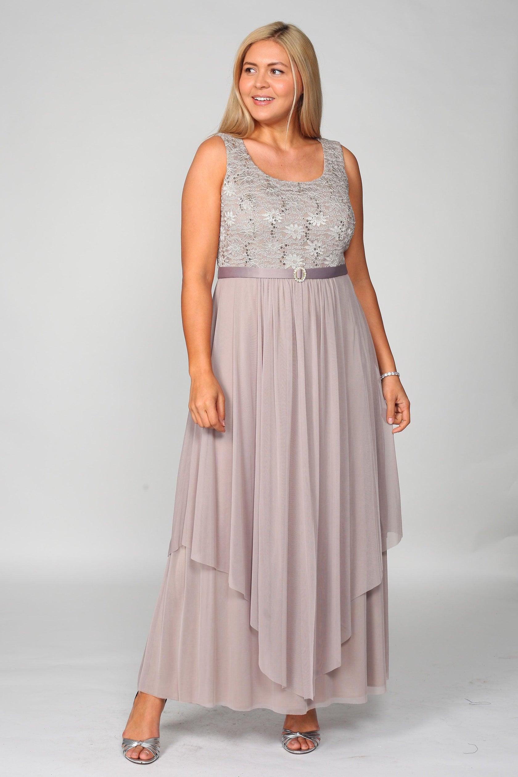 Champagne R&M Richards 7300 Long Mother Of Bride Formal Jacket Dress ...