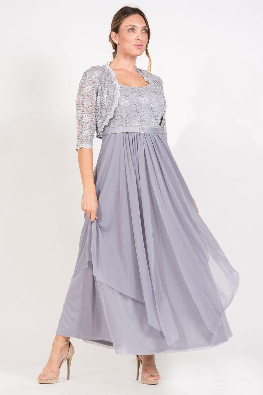 R&M Richards Long Mother Of Bride Plus Size Jacket Dress 7300W