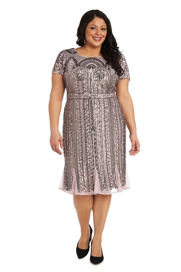 Short Plus Size Dress Cocktail R&M Richards 7342W