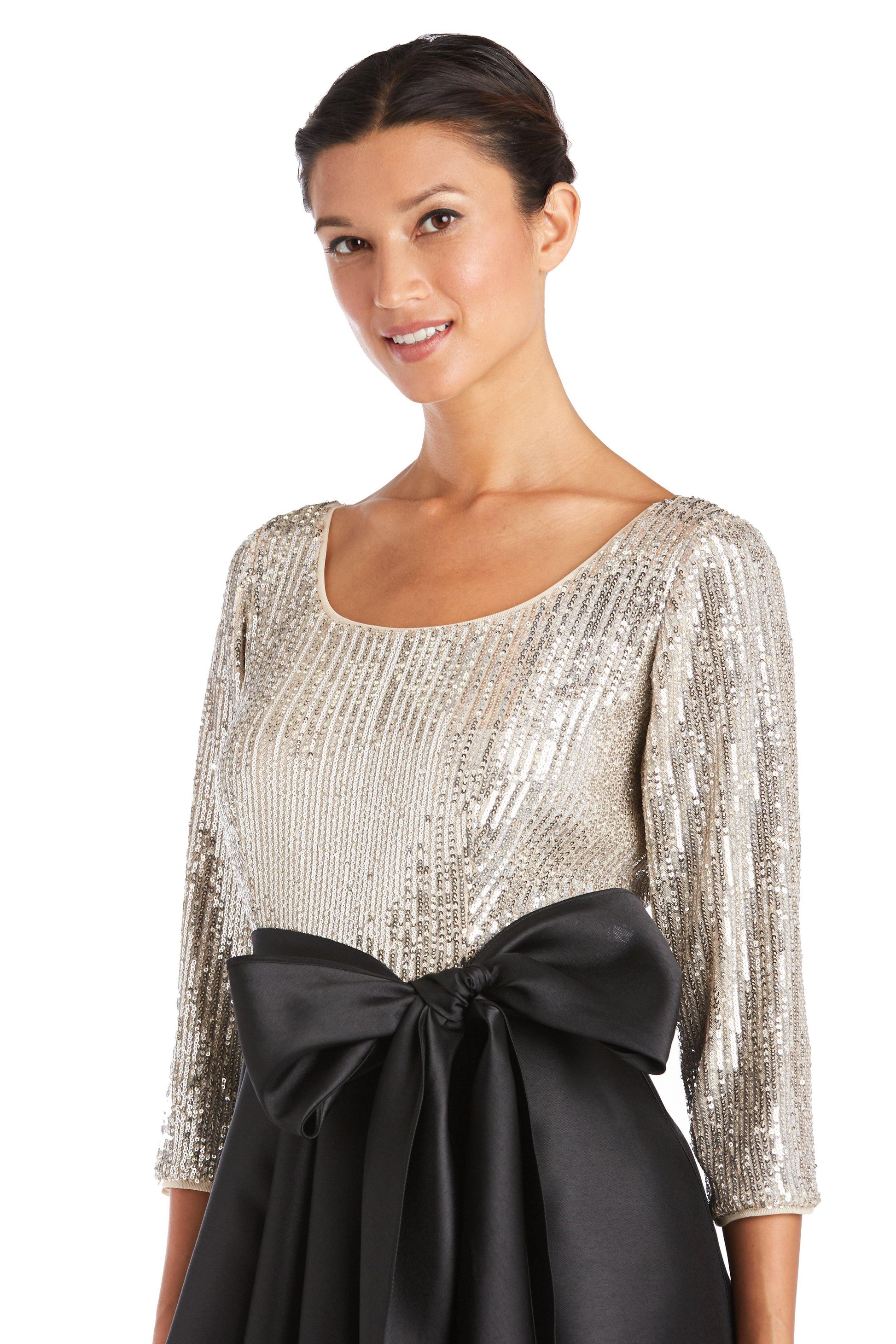 R&M Richards 7411 Sequin High Low Dress