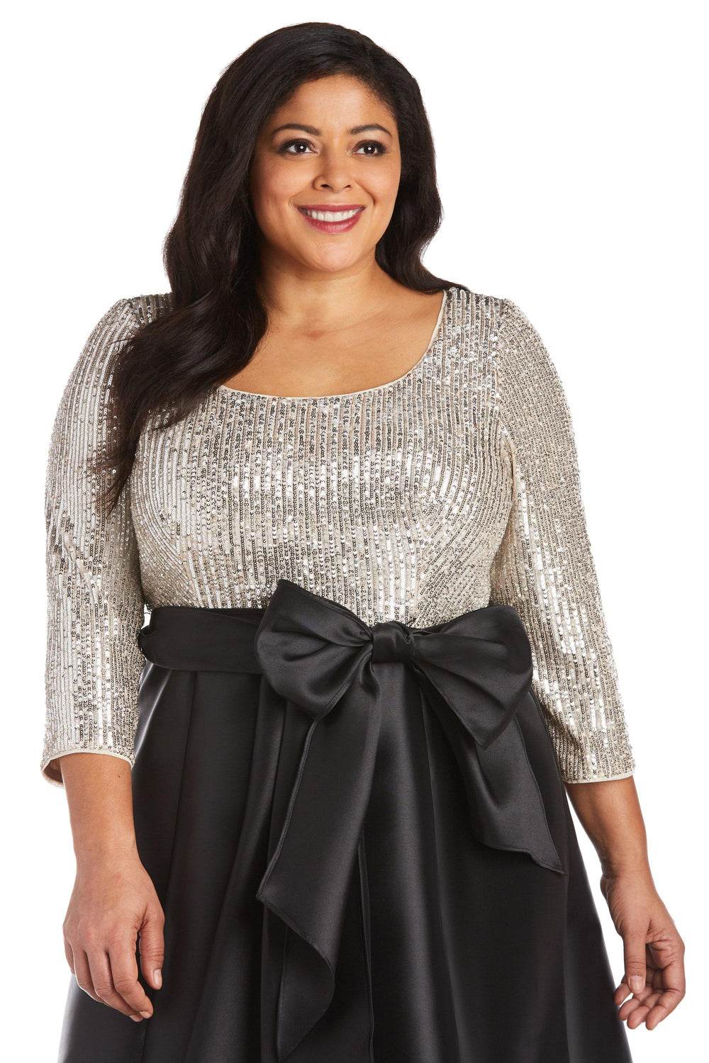 R&M Richards Plus Size High Low Dress 7411W - The Dress Outlet