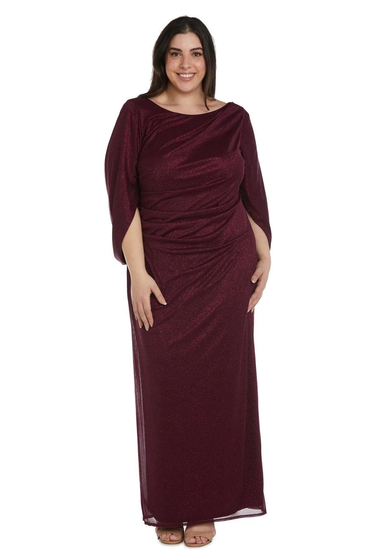 R&M Richards 7424 Long Formal Glitter Chiffon Dress