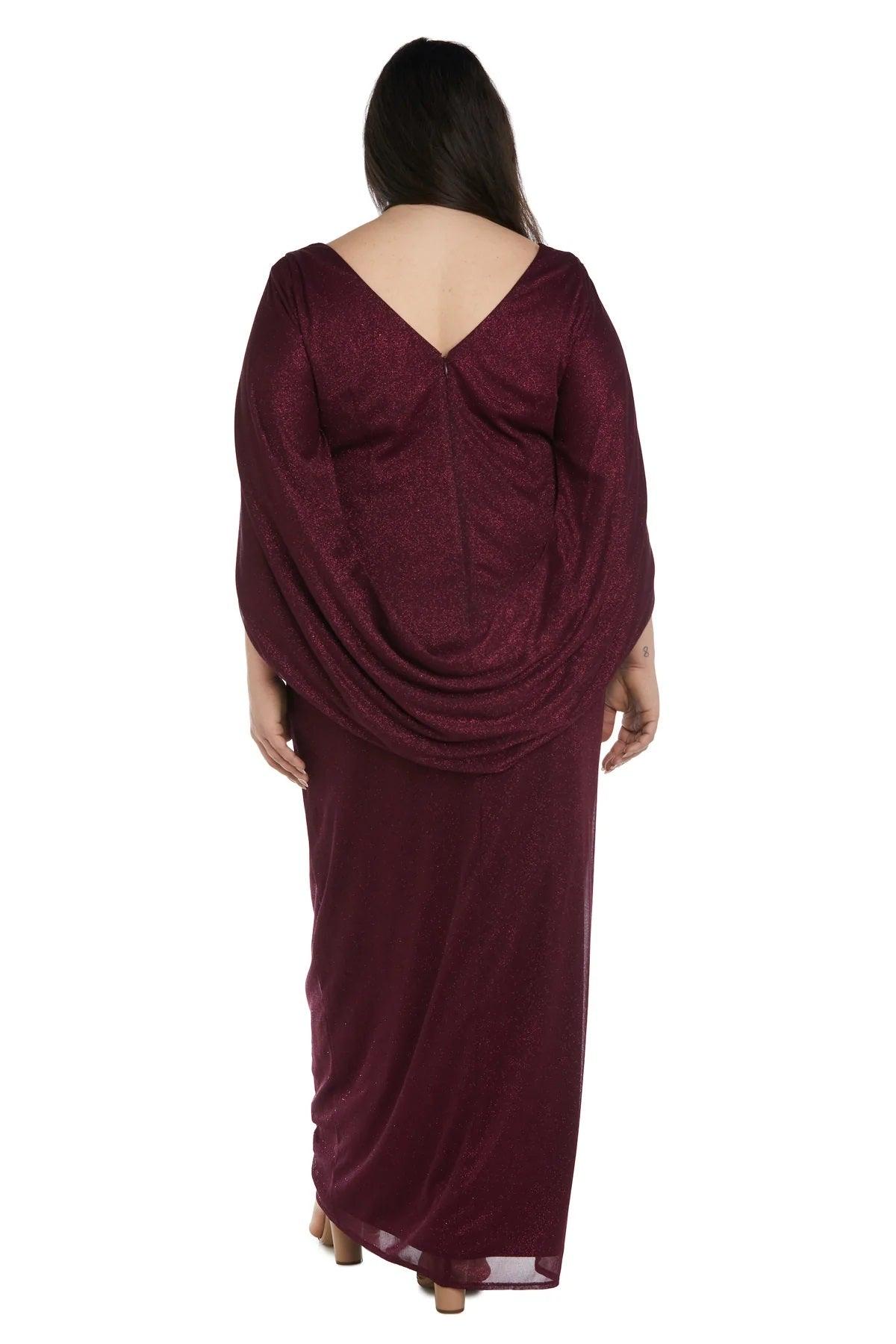 R&M Richards 7424 Long Formal Glitter Chiffon Dress