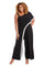 R&M Richards Plus Size One Shoulder Jumpsuit 7438W - The Dress Outlet
