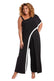 Black/Ivory R&M Richards 7438W Plus Size One Shoulder Jumpsuit for $59. ...