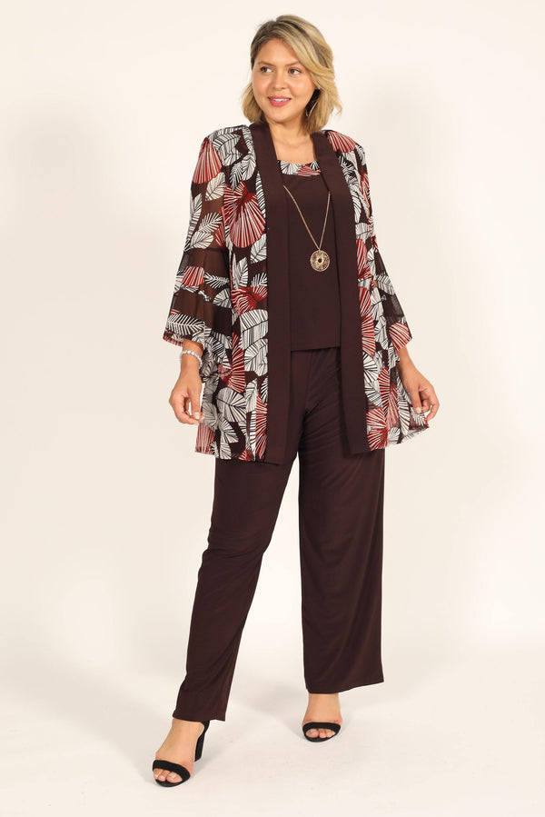 Plus Size Print Pant Suit Two Piece R&M Richards 7496W