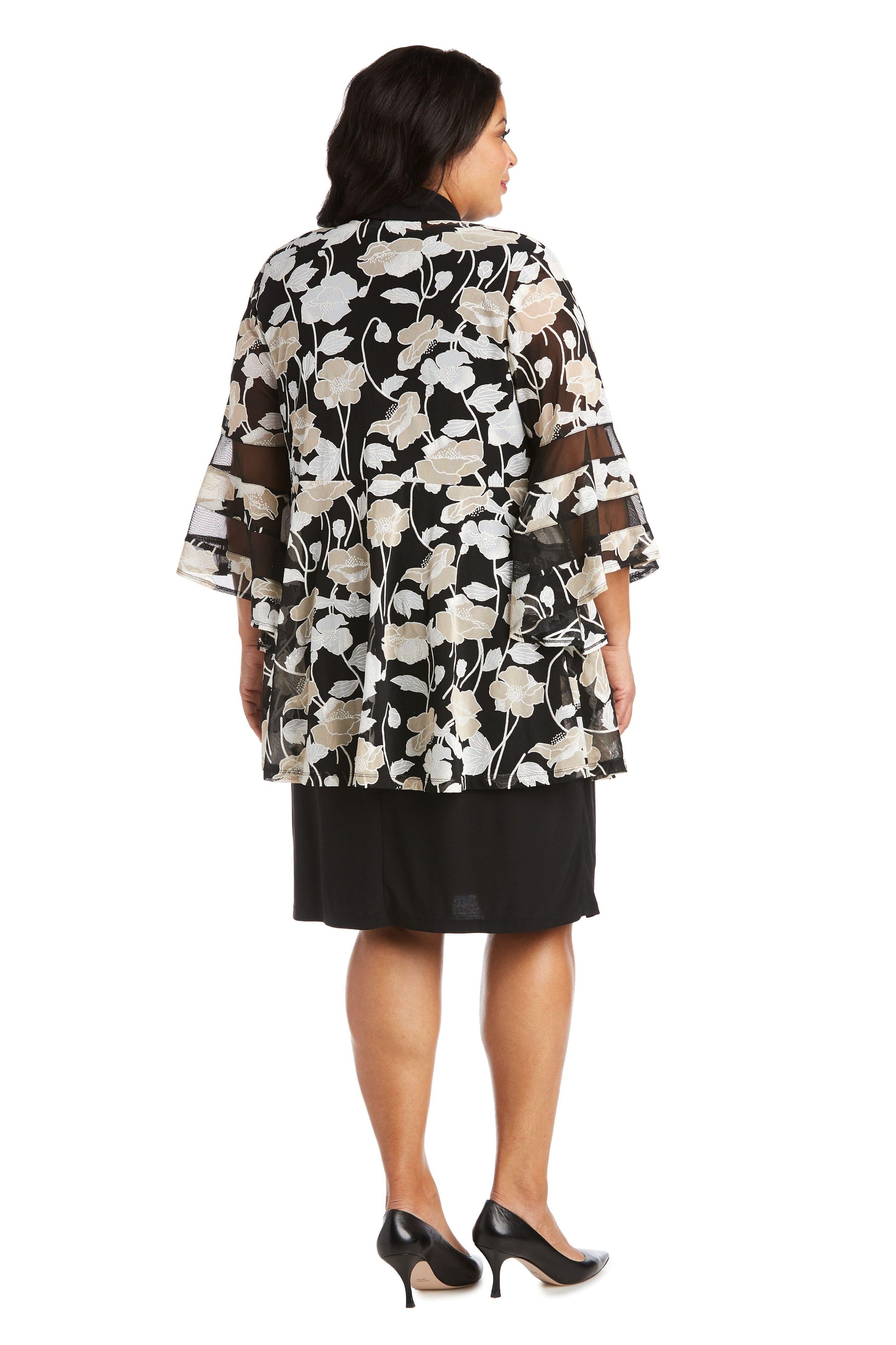 R&M Richards 7509W Short Plus Size Print Jacket Dress
