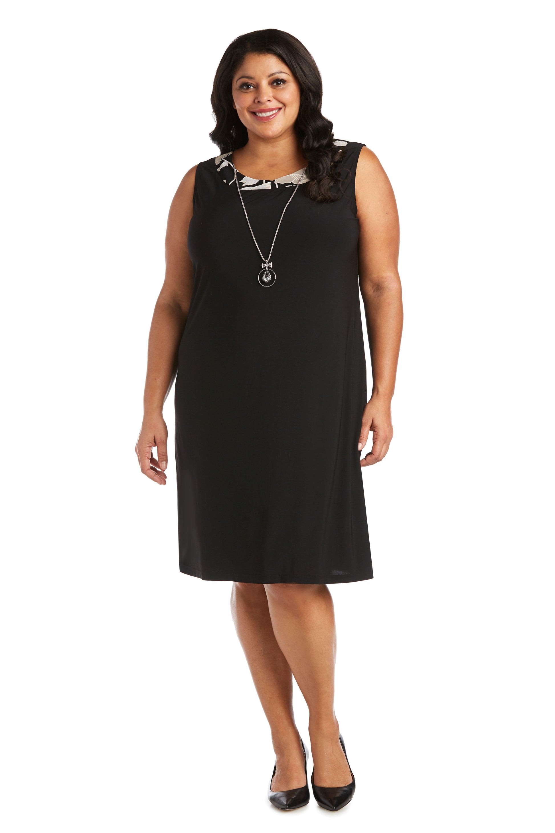R&M Richards 7509W Short Plus Size Print Jacket Dress