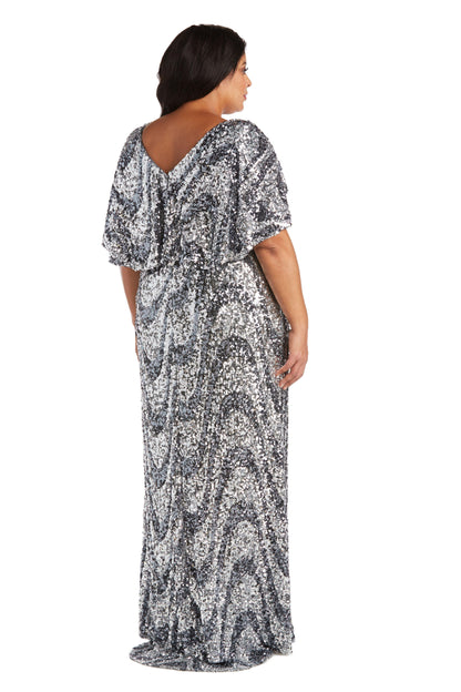 R&M Richards Long Mother of the Bride Plus Size Dress 7510W - The Dress Outlet