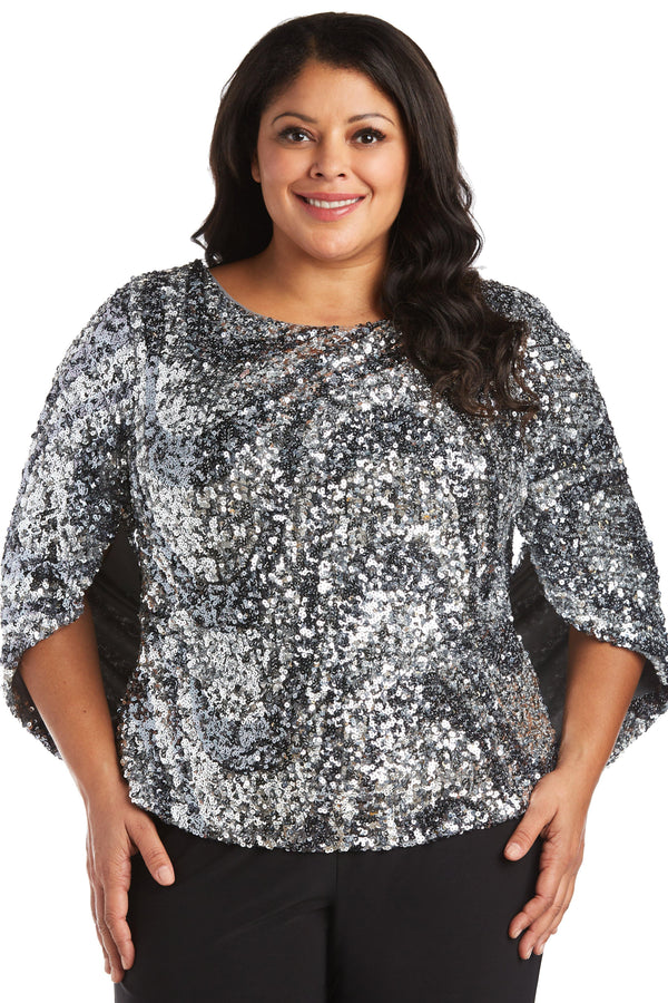 Plus Size One Piece Top Drape Back R&M Richards 7550W