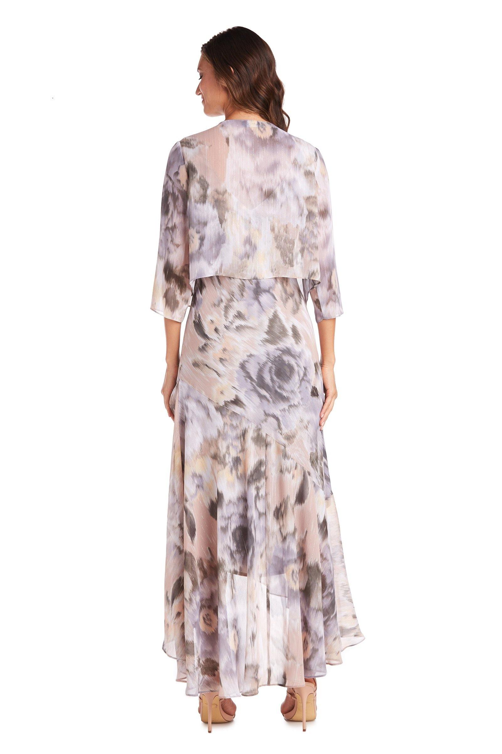 R&M Richards 7736 High Low Printed Jacket Dress