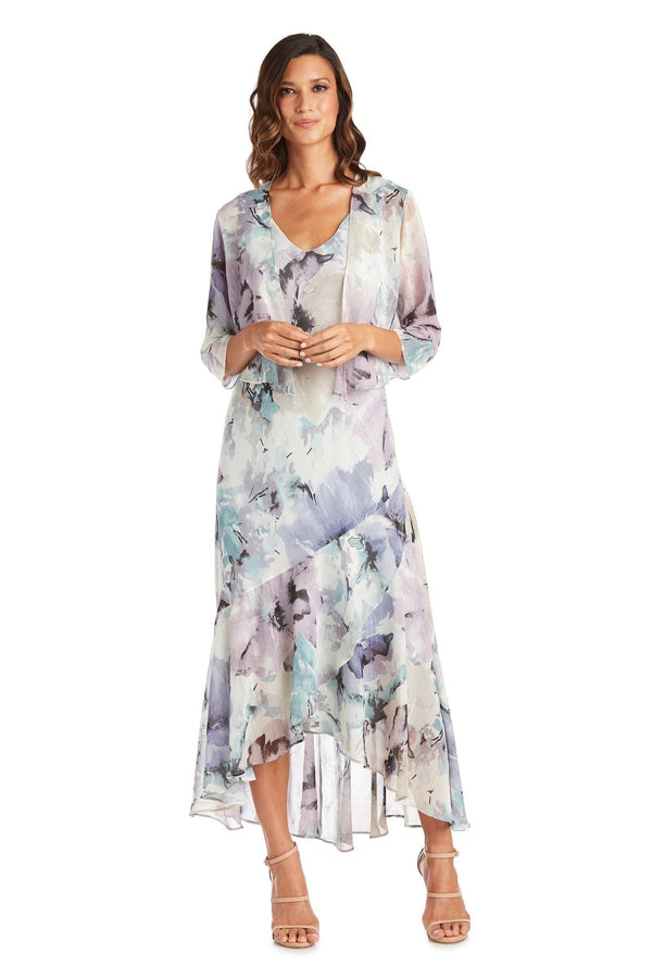 High Low Printed Dress Jacket R&M Richards 7763