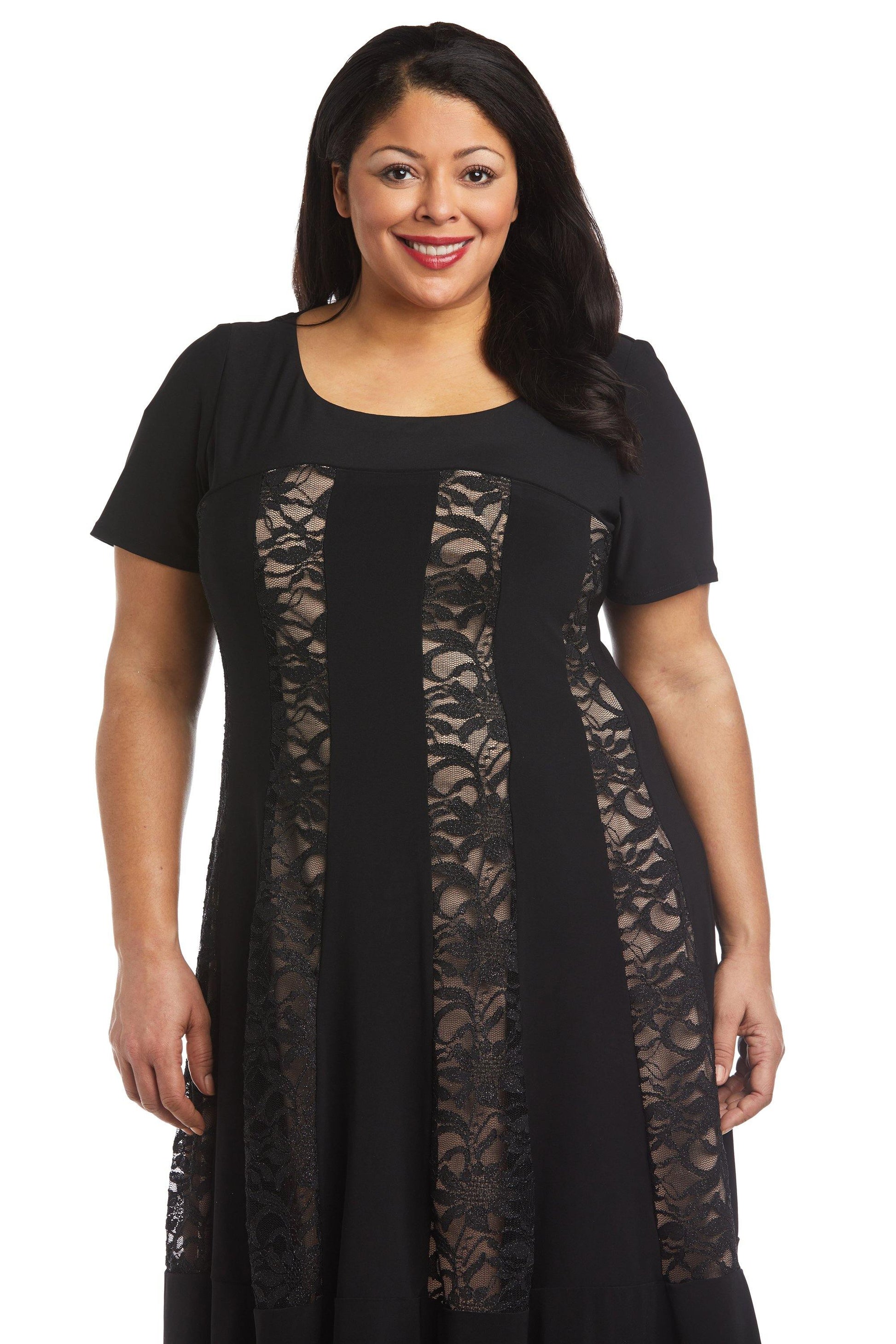 R&M Richards 7769W Short Plus Size Lace Dress