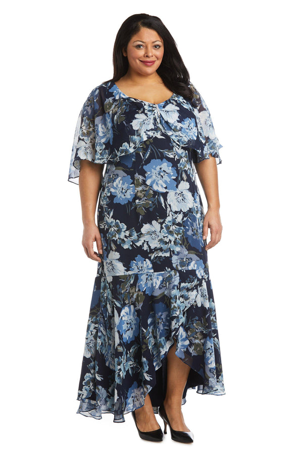 Plus Size High Low Chiffon Dress High Low R&M Richards 7770W