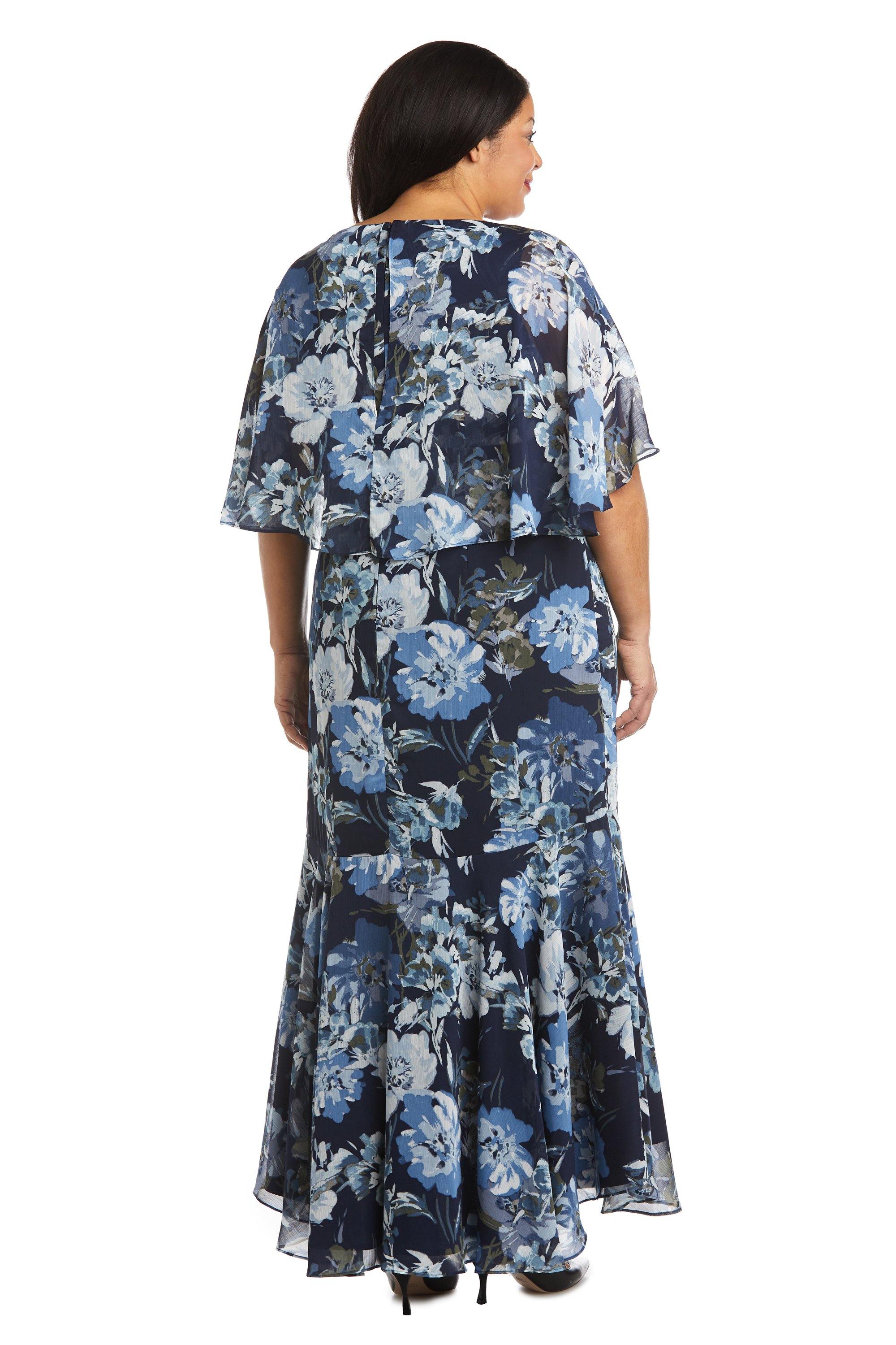 R&M Richards 7770W Plus Size High Low Chiffon Dress | The Dress Outlet