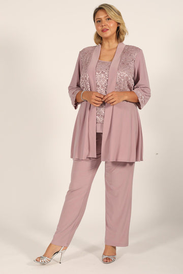 Plum R&M Richards 7772W Mother Of The Bride Formal Plus Size Pant