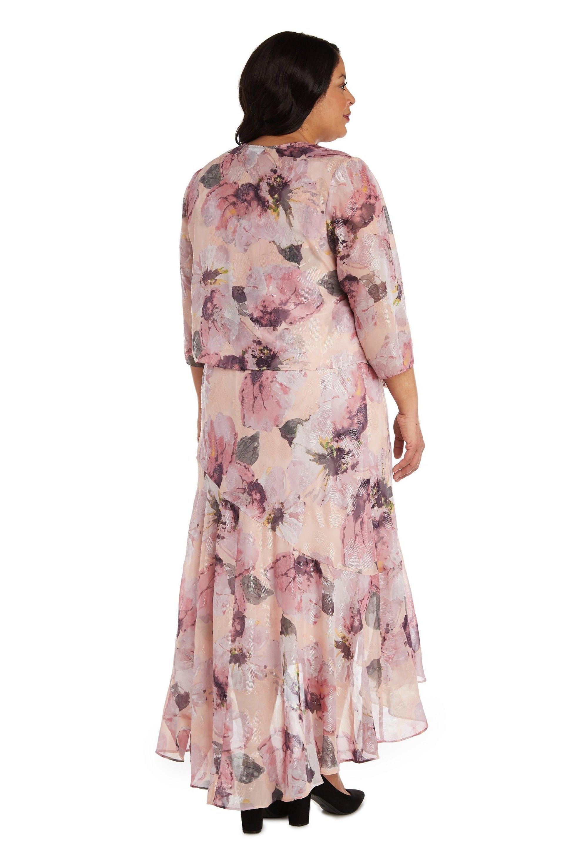 R&M Richards 7773W Plus Size High Low Jacket Dress