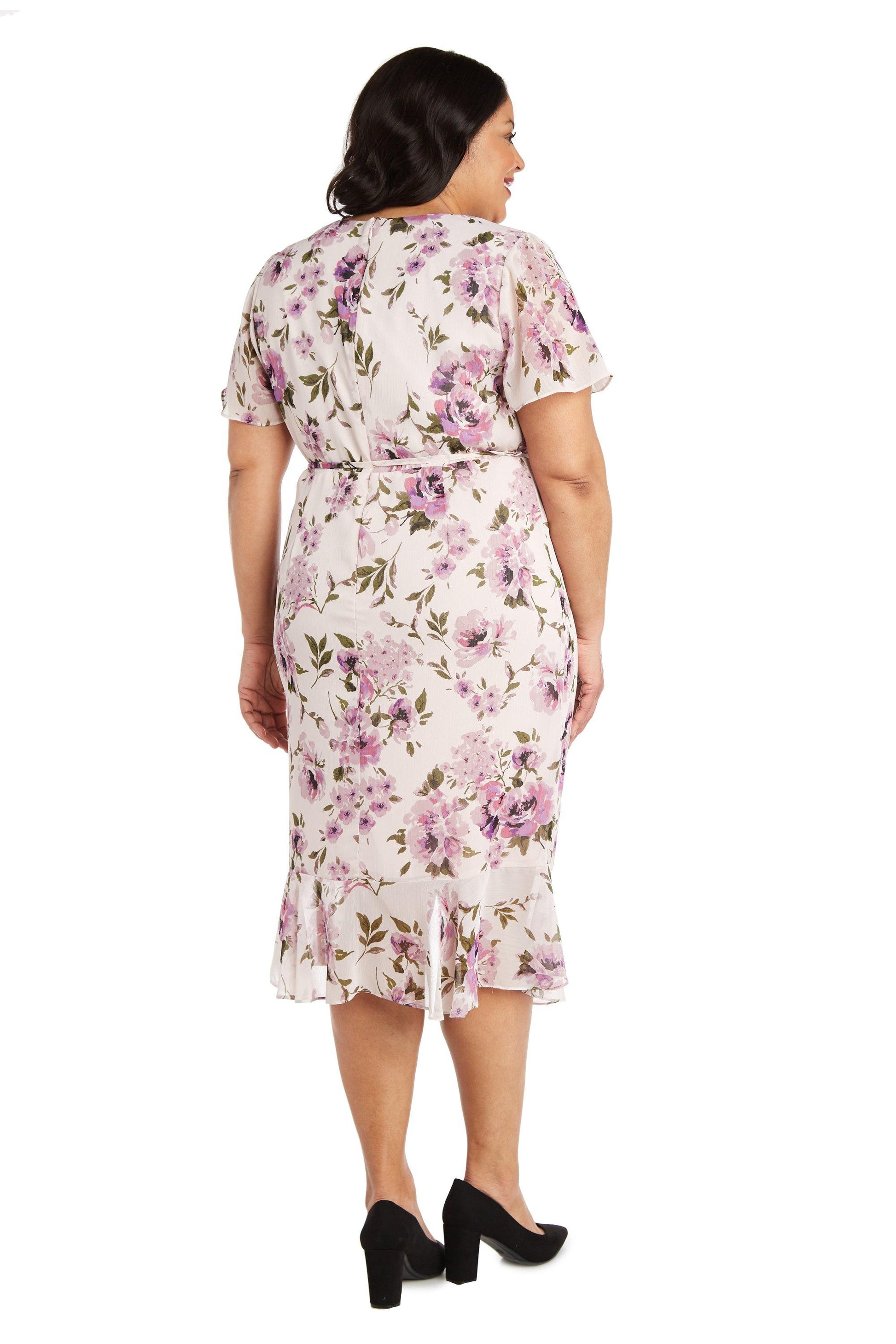 R&M Richards 7776W High Low Plus Size Chiffon Dress