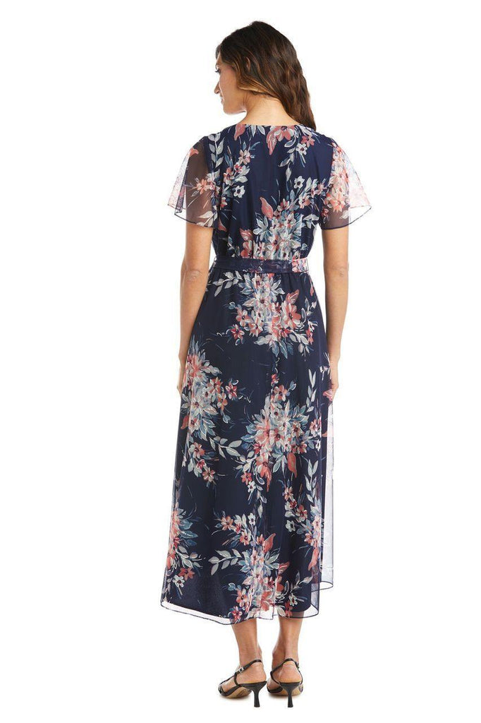 Navy/Coral R&M Richards 7790 High Low Print Dress for $66.99 – The ...