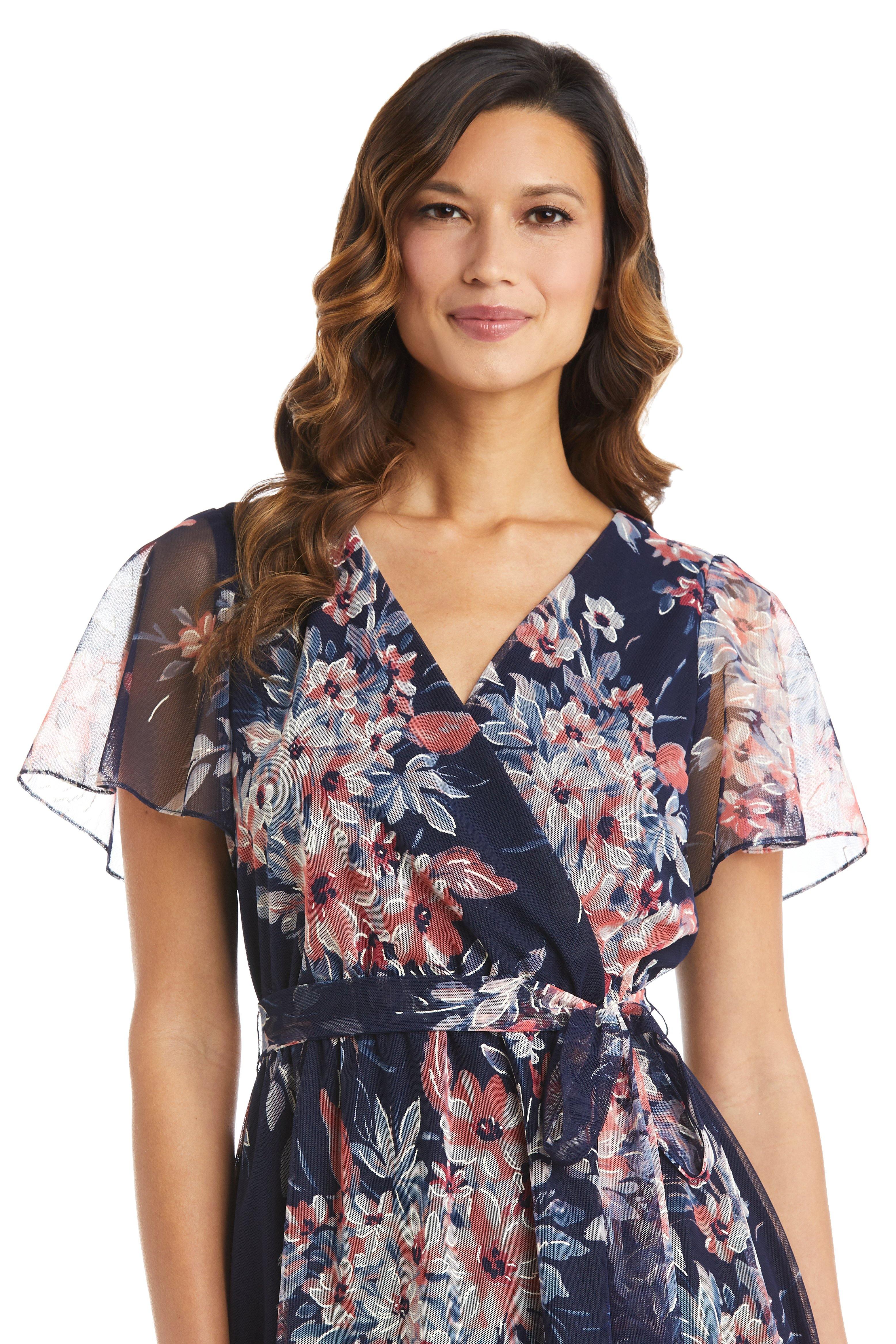 R&M Richards  High Low Print Dress 7790 - The Dress Outlet
