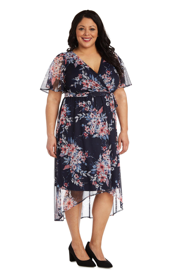 Plus Size Print Dress High Low R&M Richards 7790W
