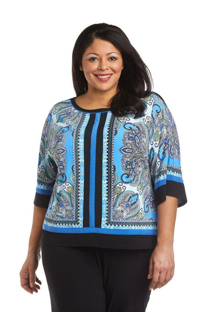 R&M Richards Plus Size Two Piece Pant Set 7834W - The Dress Outlet