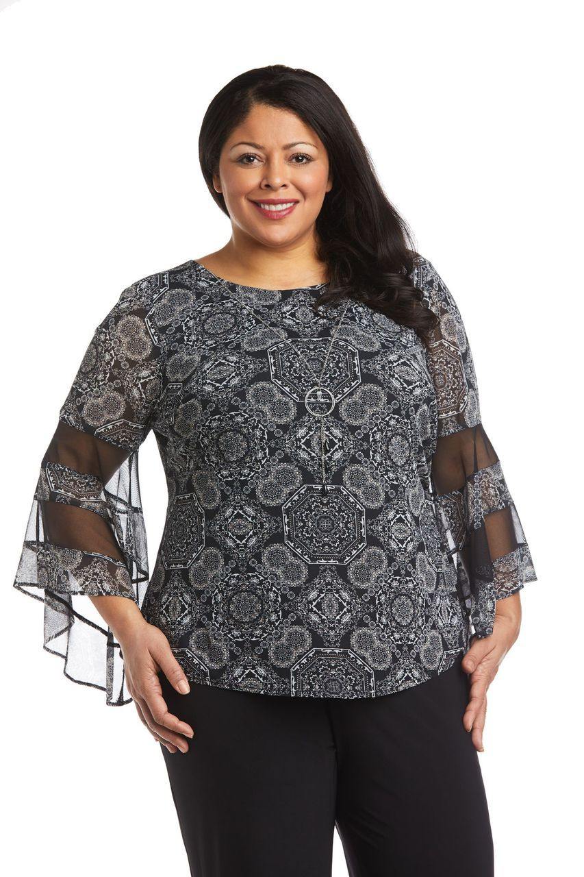R&M Richards 7848W Two Piece Plus Size Pant Set