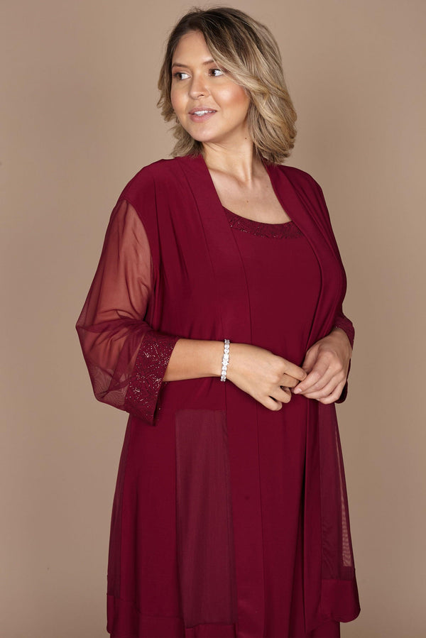 Taupe R&M Richards 8271W Short Mother Of Bride Plus Size Dress for $49. ...