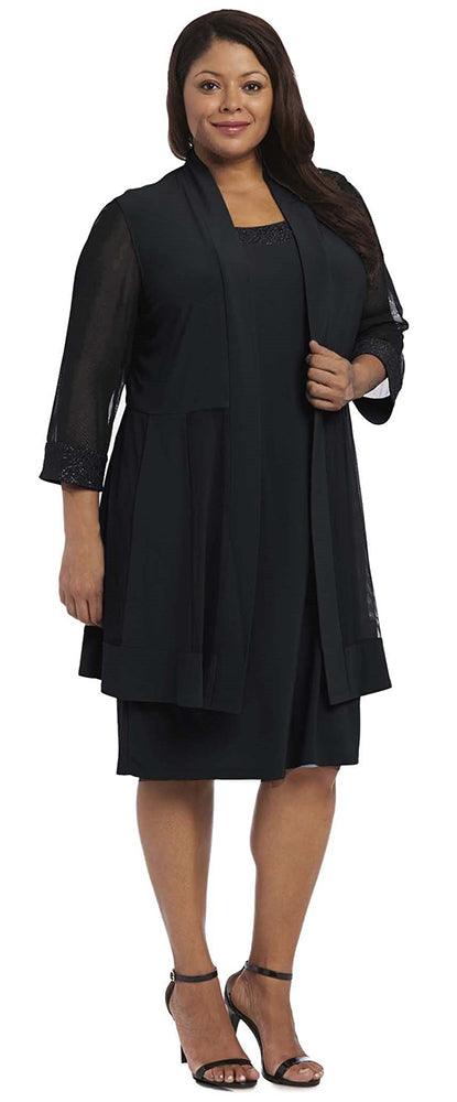 Taupe R&M Richards 8271W Short Mother Of Bride Plus Size Dress for $49. ...