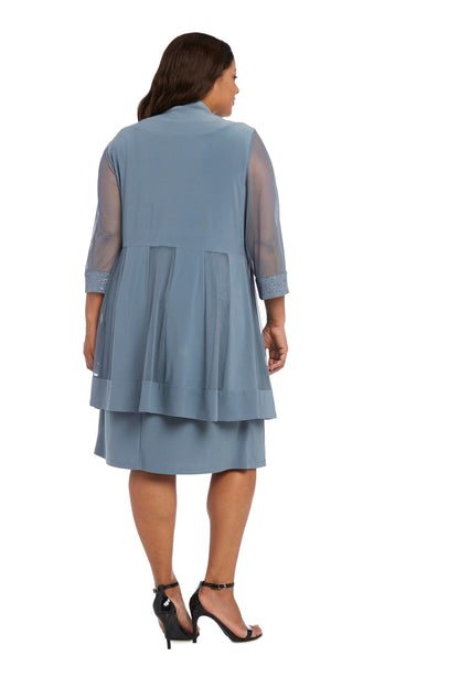 R&M Richards Short Mother of Bride Plus Size Dress 8271W - The Dress Outlet