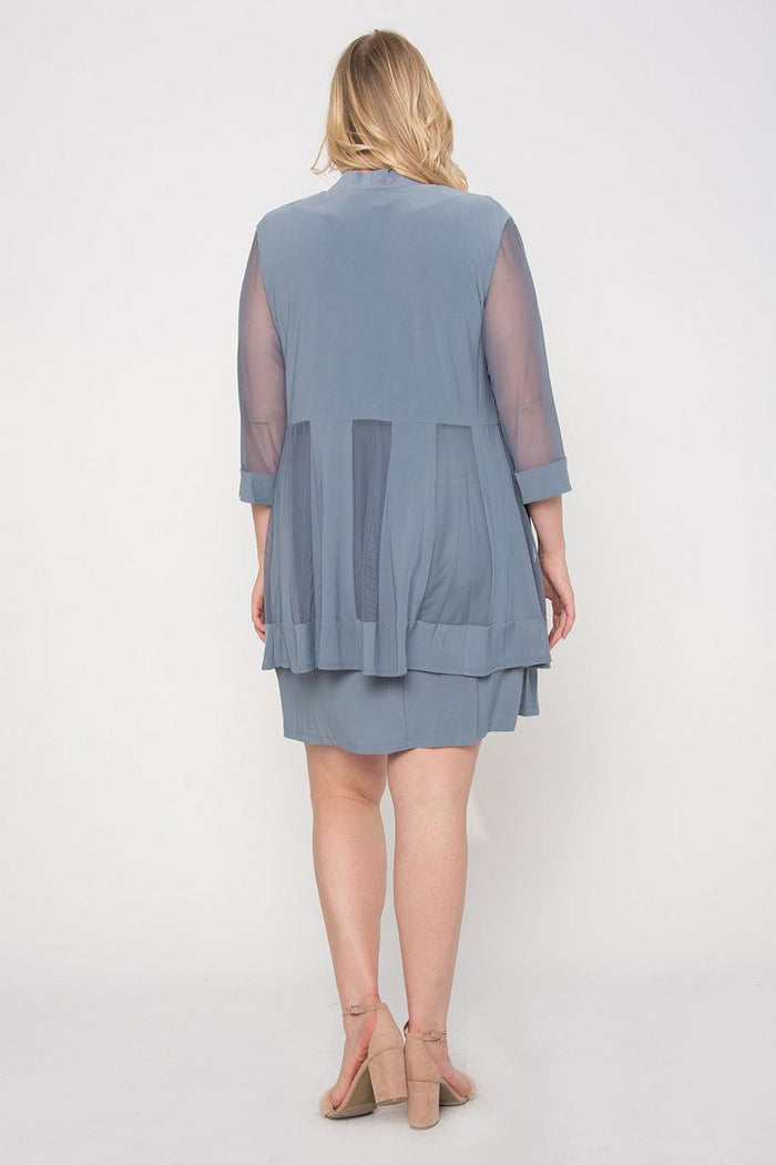 R&M Richards Short Mother of the Bride Formal Dress with Duster Jacket - The Dress Outlet R&M Richards