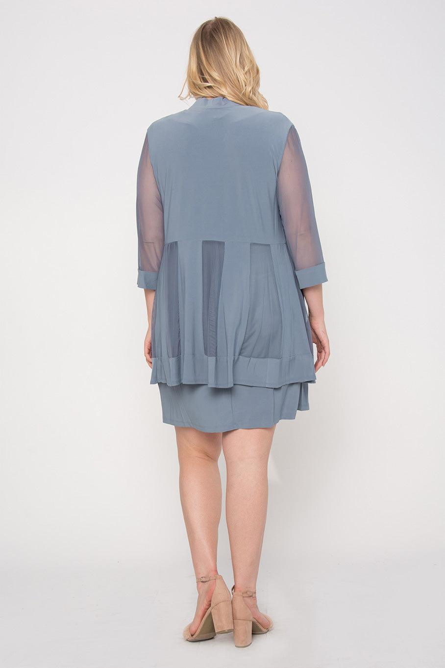 R&M Richards Short Mother of the Bride Formal Dress with Duster Jacket - The Dress Outlet R&M Richards