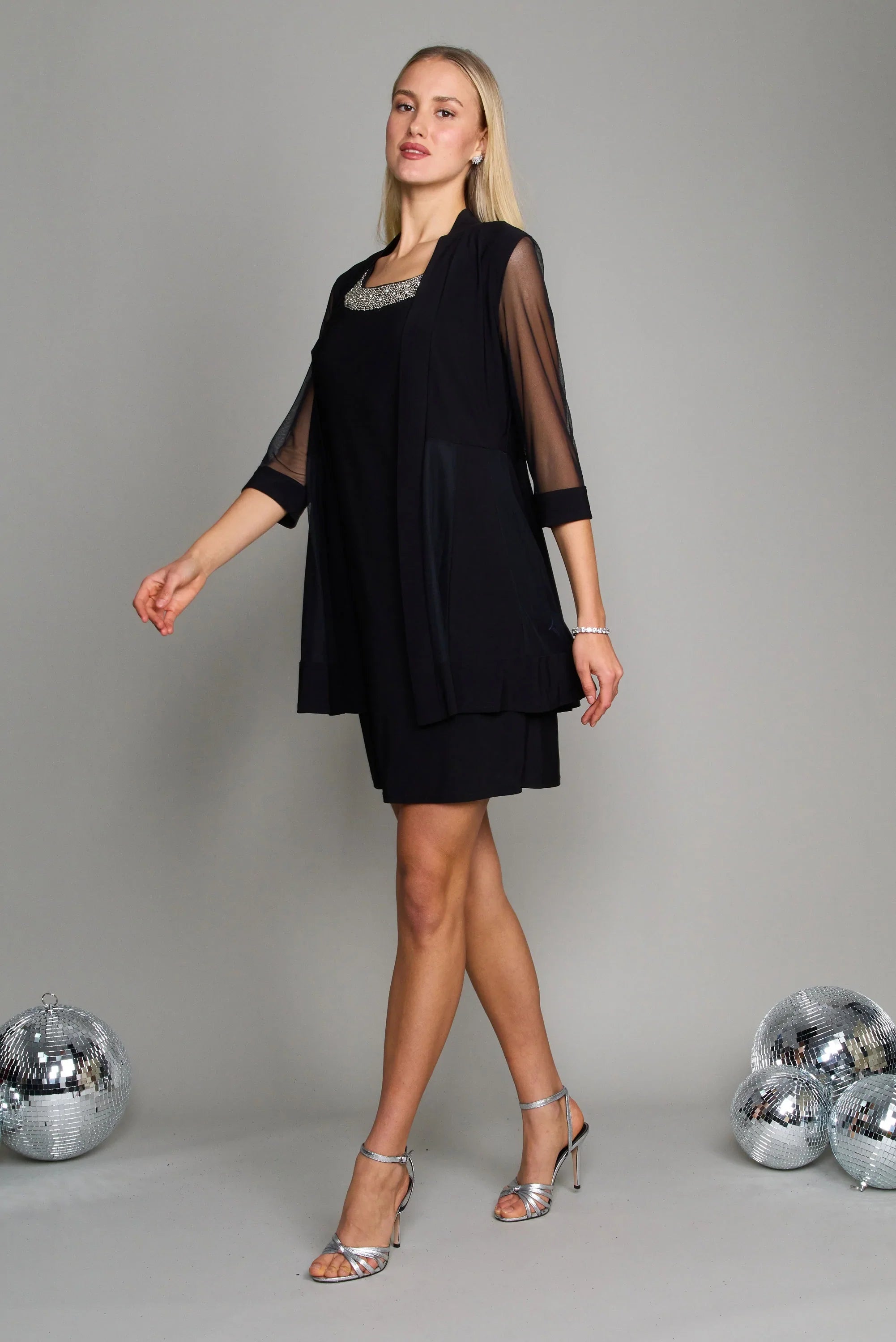 R&M Richards Short Mother of the Bride Plus Size Dress Black
