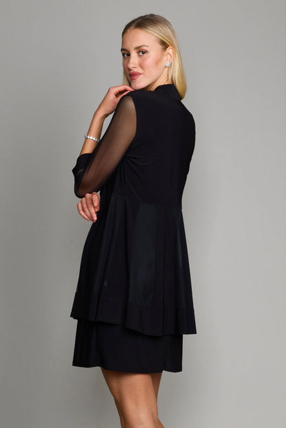 R&M Richards Short Mother of the Bride Plus Size Dress Black