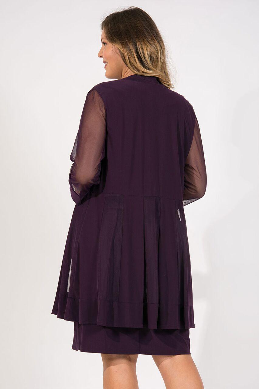 R&M Richards Short Formal Mother of the Bride Plus Size Dress Plum